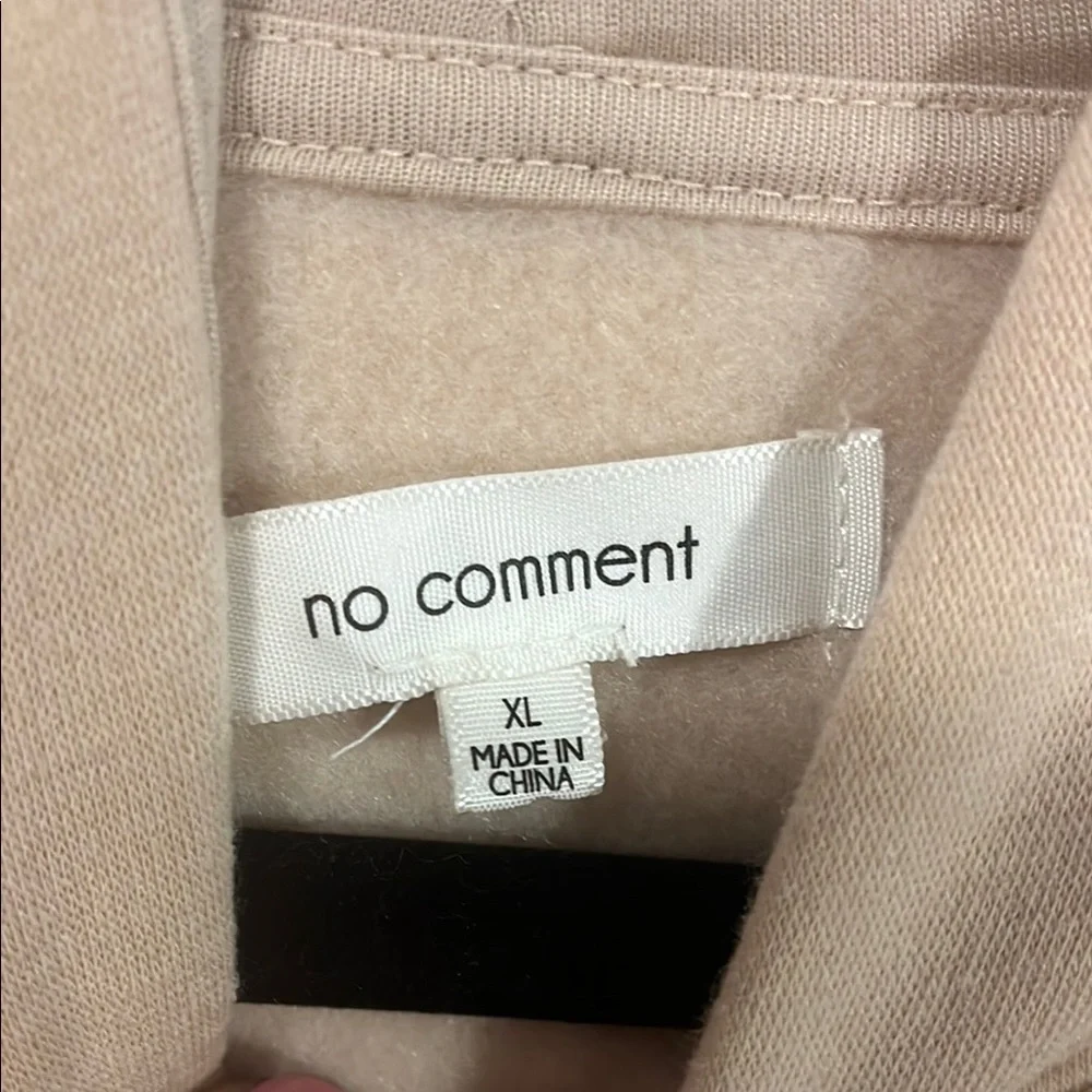 NO COMMENTS /Beige Hoodie with Vibrant London Design size XL